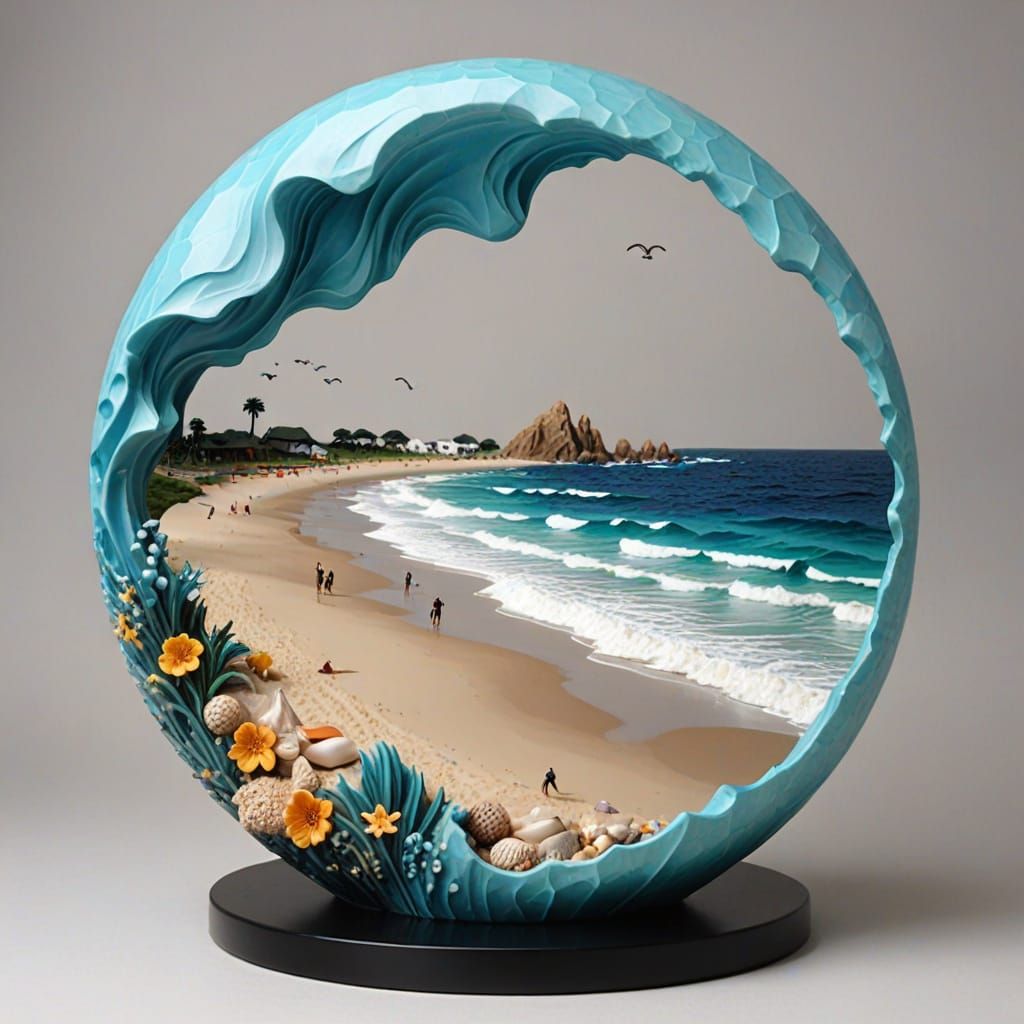 Ocean Beach Resin Sculpture