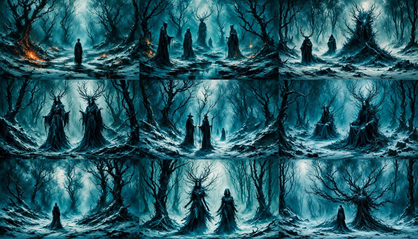 Dark Winter Forest Pagan Ritual