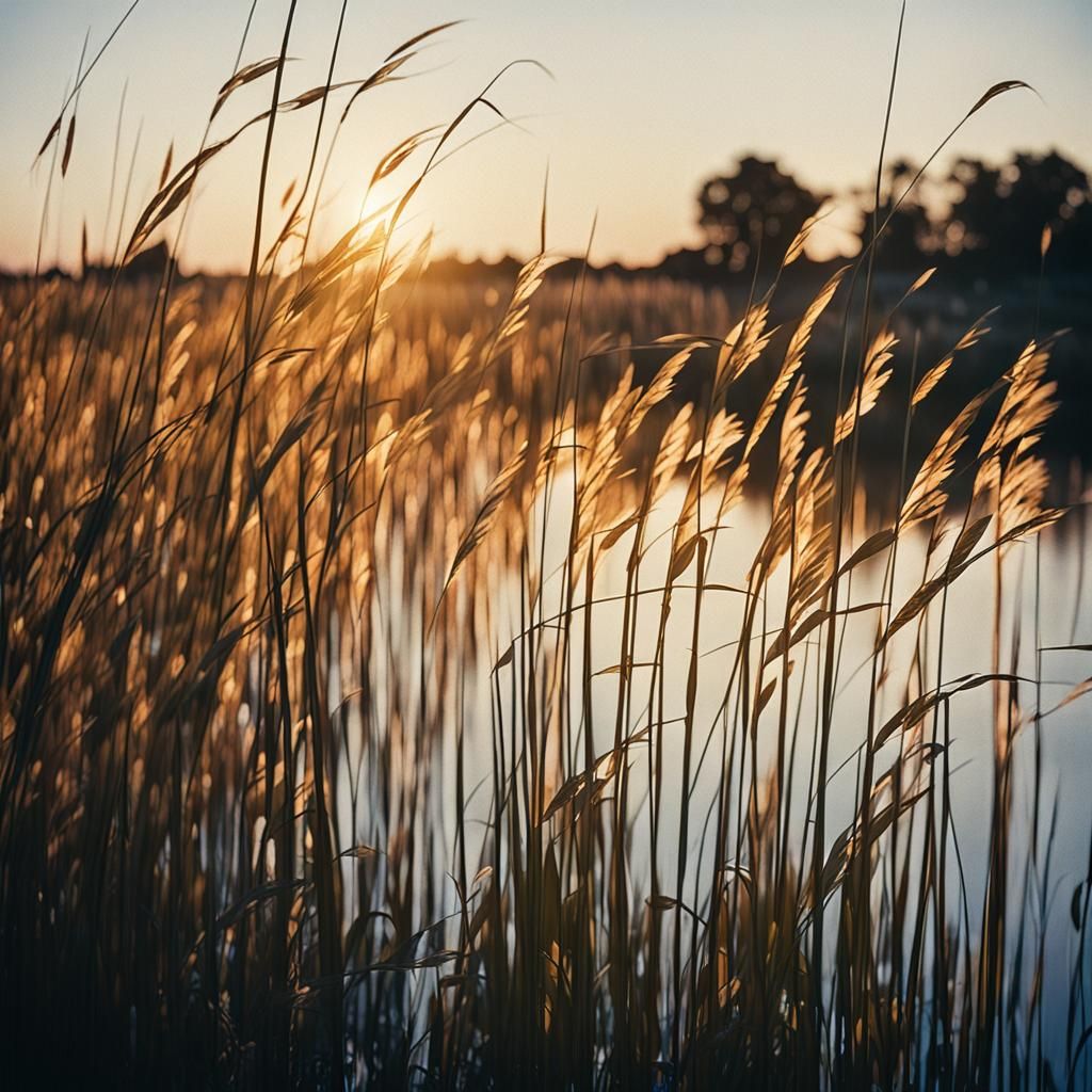 Reeds swaying in the breeze