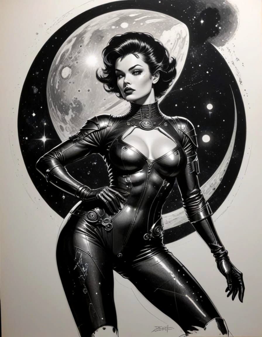 Retro Sci-Fi Goddess in Starship Glory