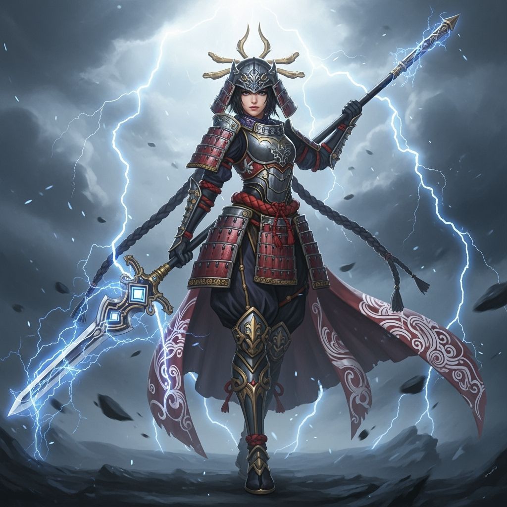 Raiden Shogun in Stormy Weather, Anime Style