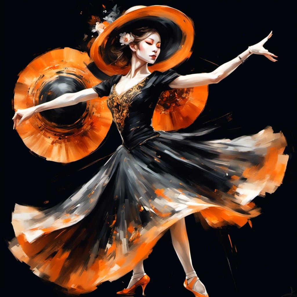 Abstract Dancer with Castanets in Digital Art