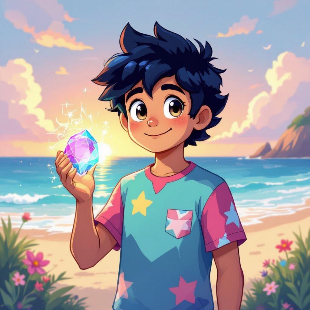 Steven Universe Gem on Whimsical Beach