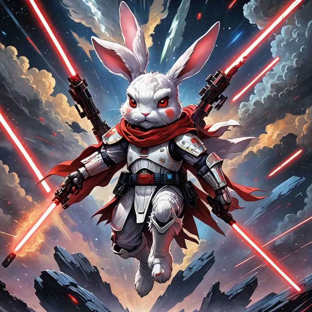 Flying Evil Bunny with Lightsaber, Anime Key Visual