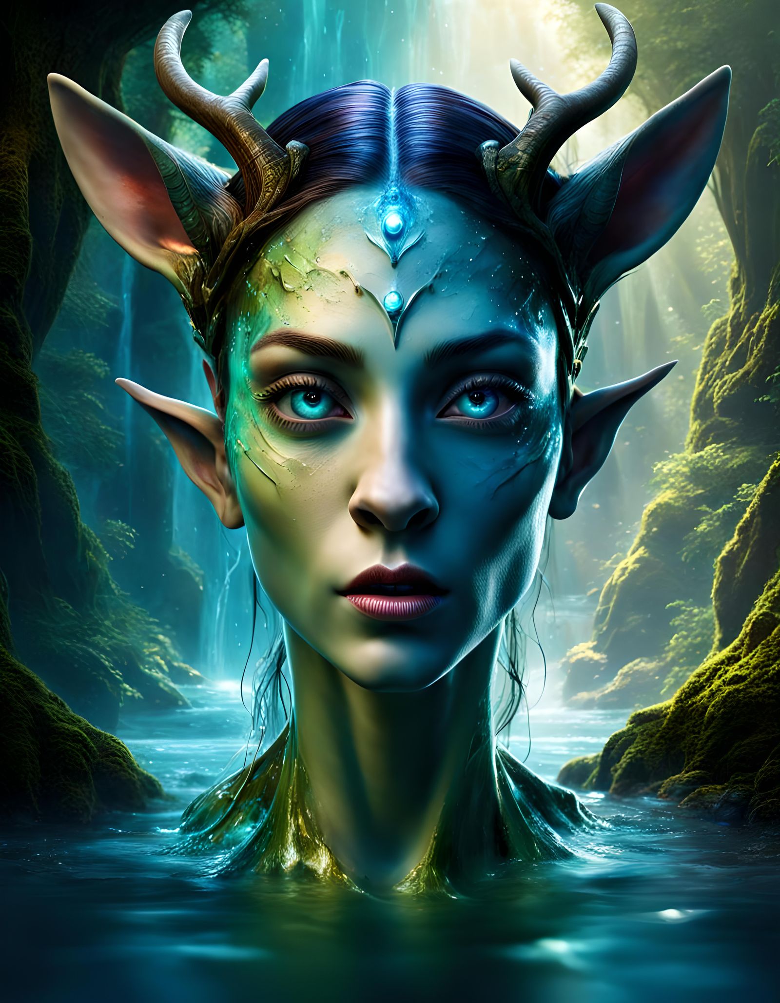 Surreal Open Head Portrait: Fantasy World Within