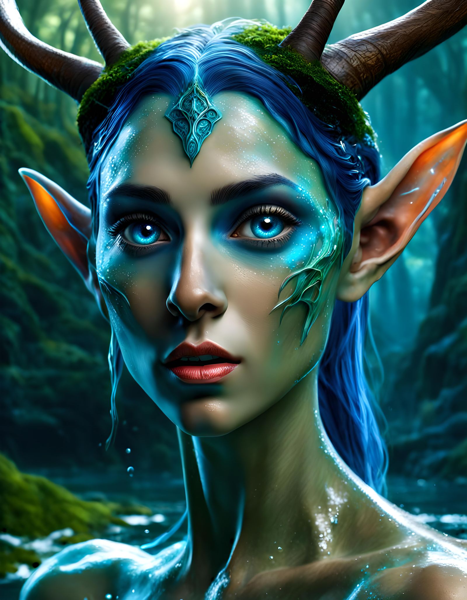 Fantasy Elf-Alien Hybrid in 3D Photographic Style