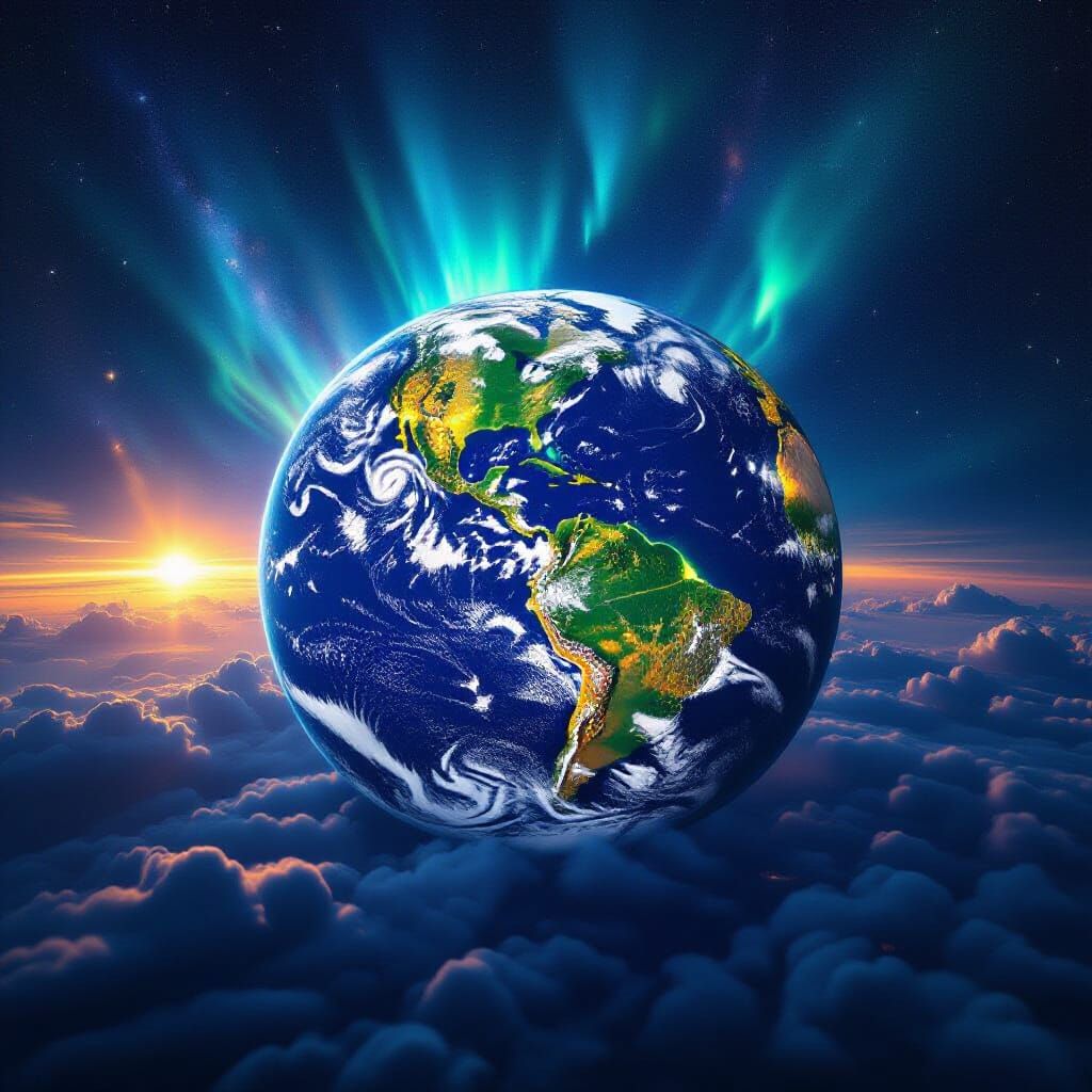 Planet Earth From Space: City Lights & Auroras