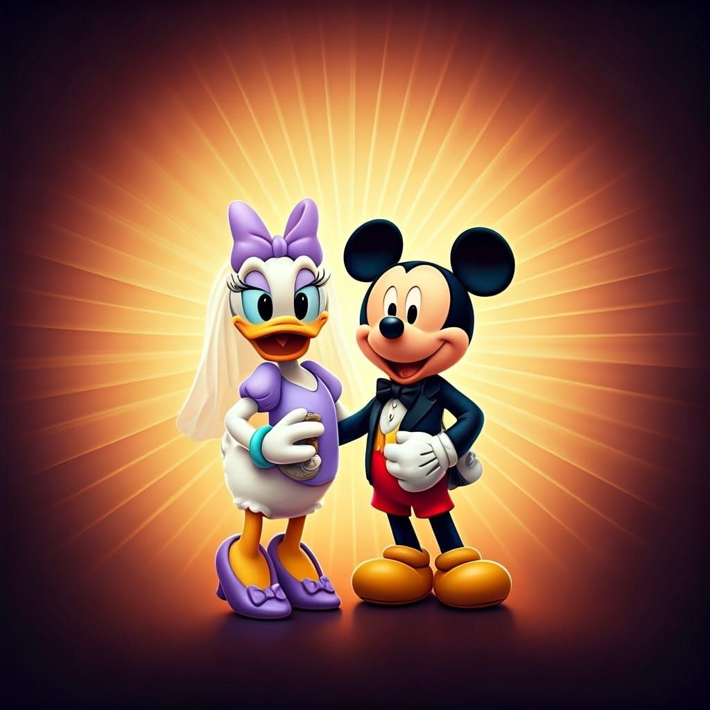 Disney Princess Wedding in Vibrant Digital Art