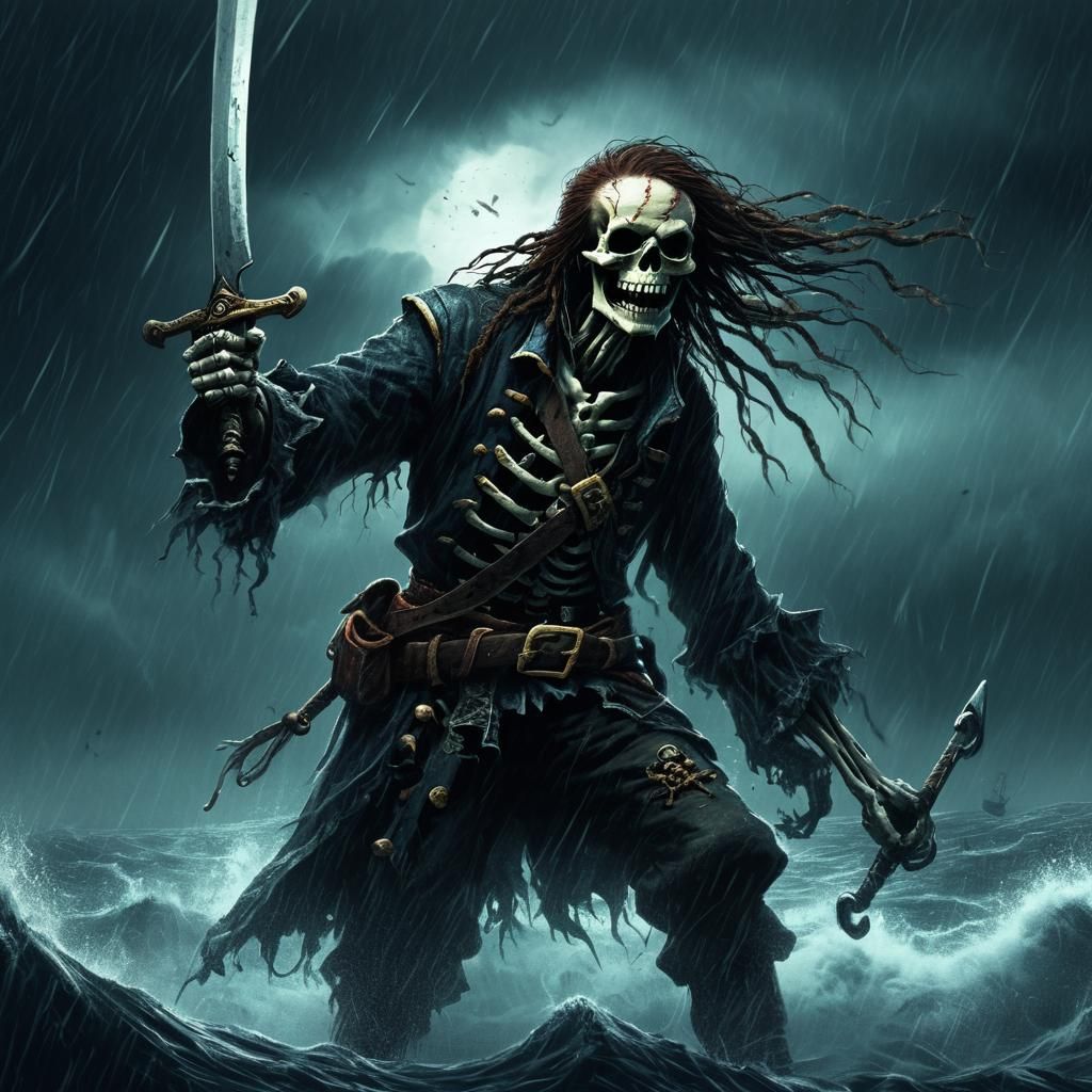 Eerie Pirate Portrait in Dramatic Lighting