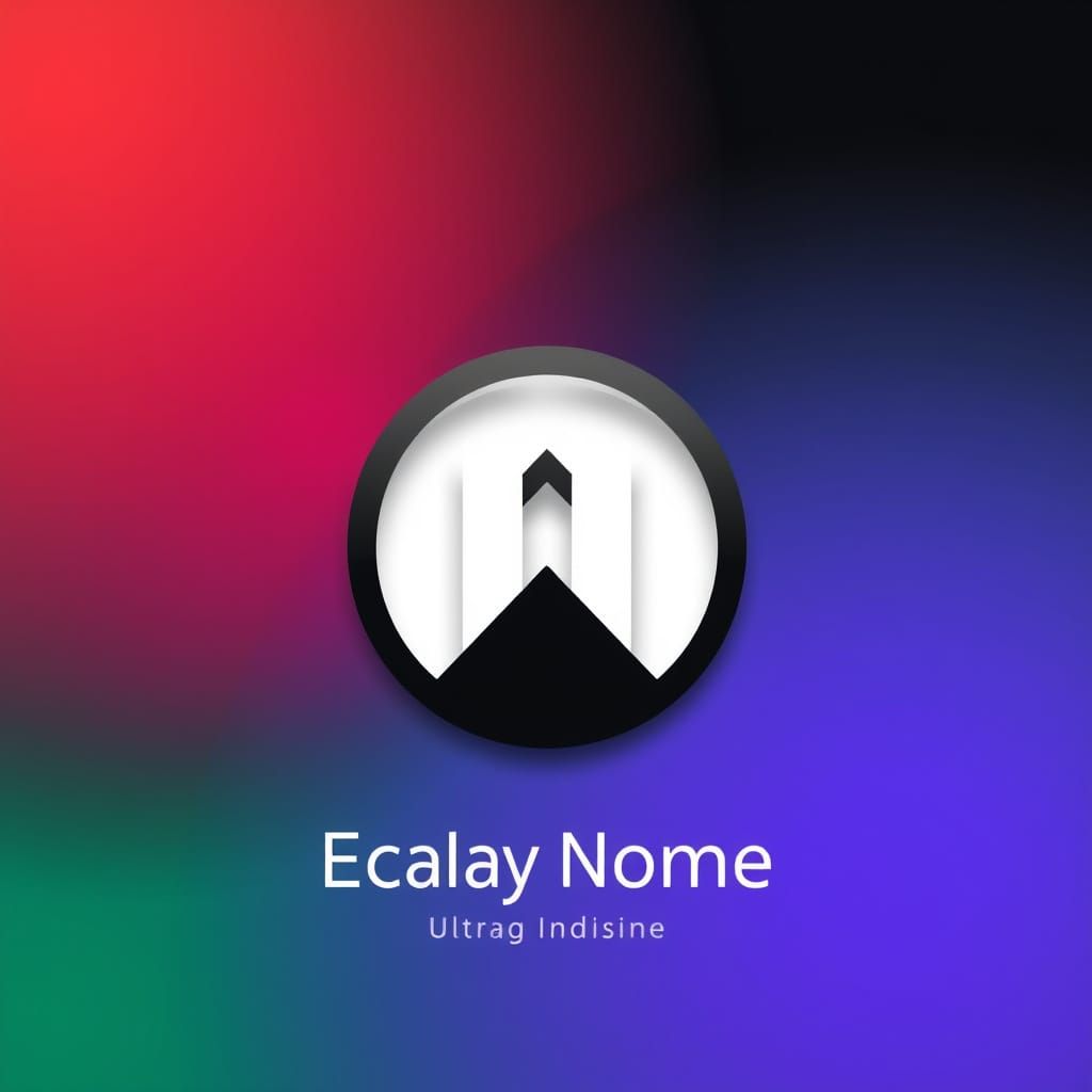 Minimalist 3D Geometric Logo in Circular Frame