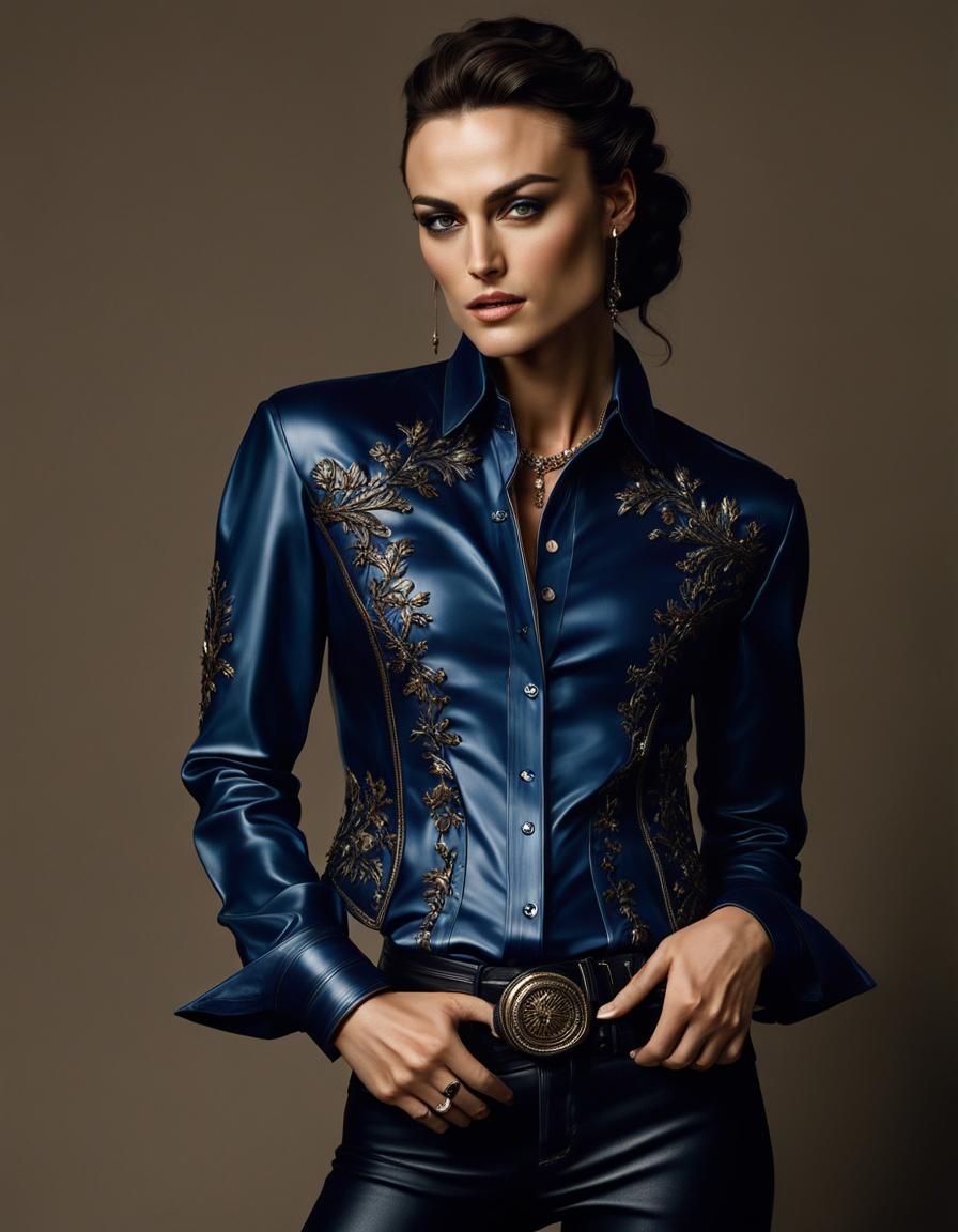 Hyperrealistic Rockstar Model with Baroque Hairstyle