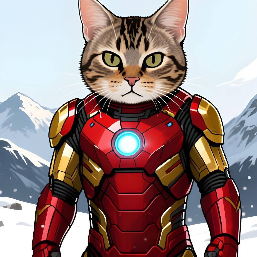Iron Cat: Tabby Hero in Snowy Mountains