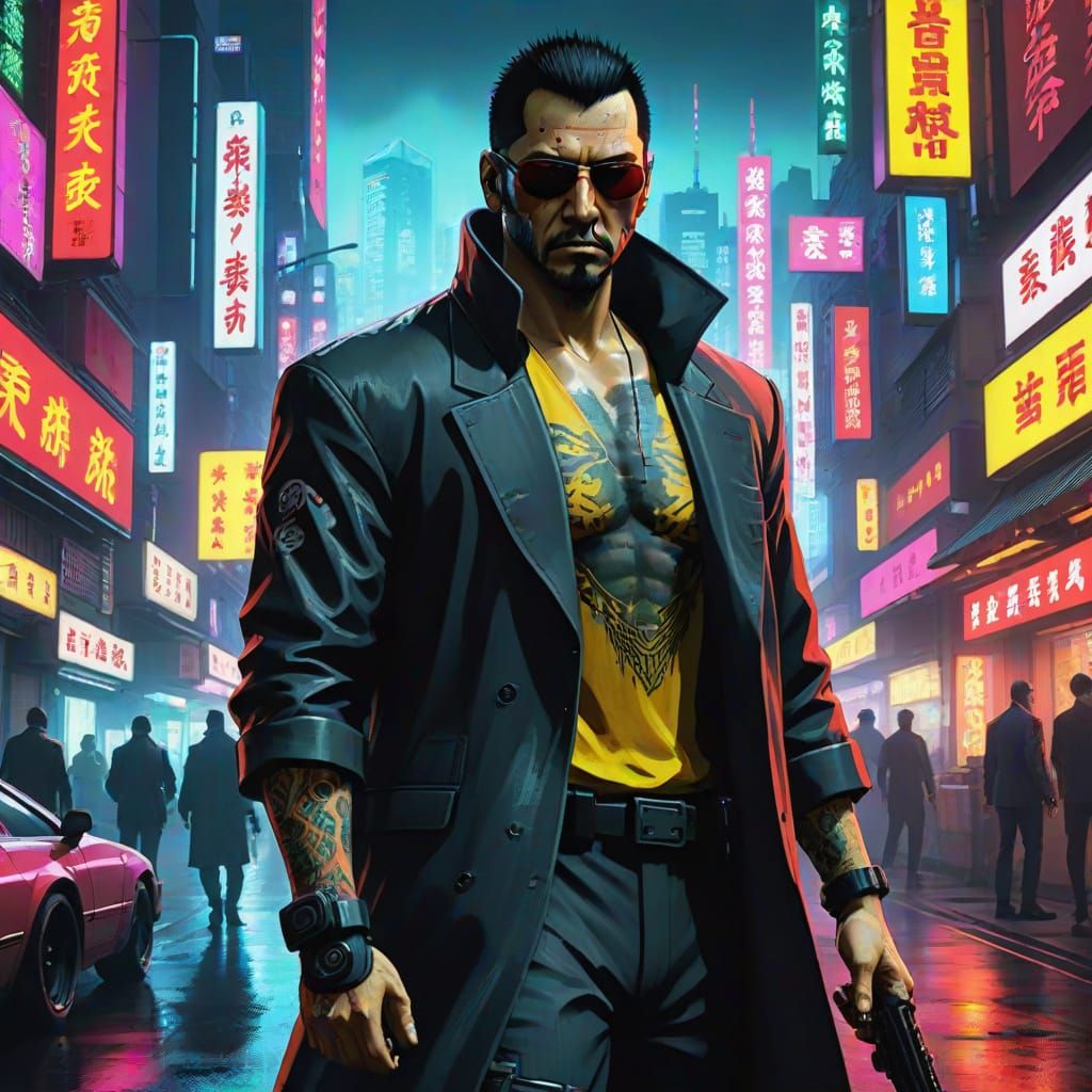 Yakuza Hitman in Neo Tokyo: Cyberpunk Style