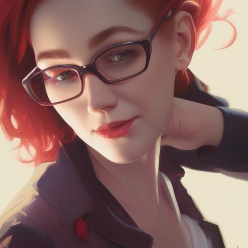 Red-Haired Woman: Hyperdetailed Comic Book Art