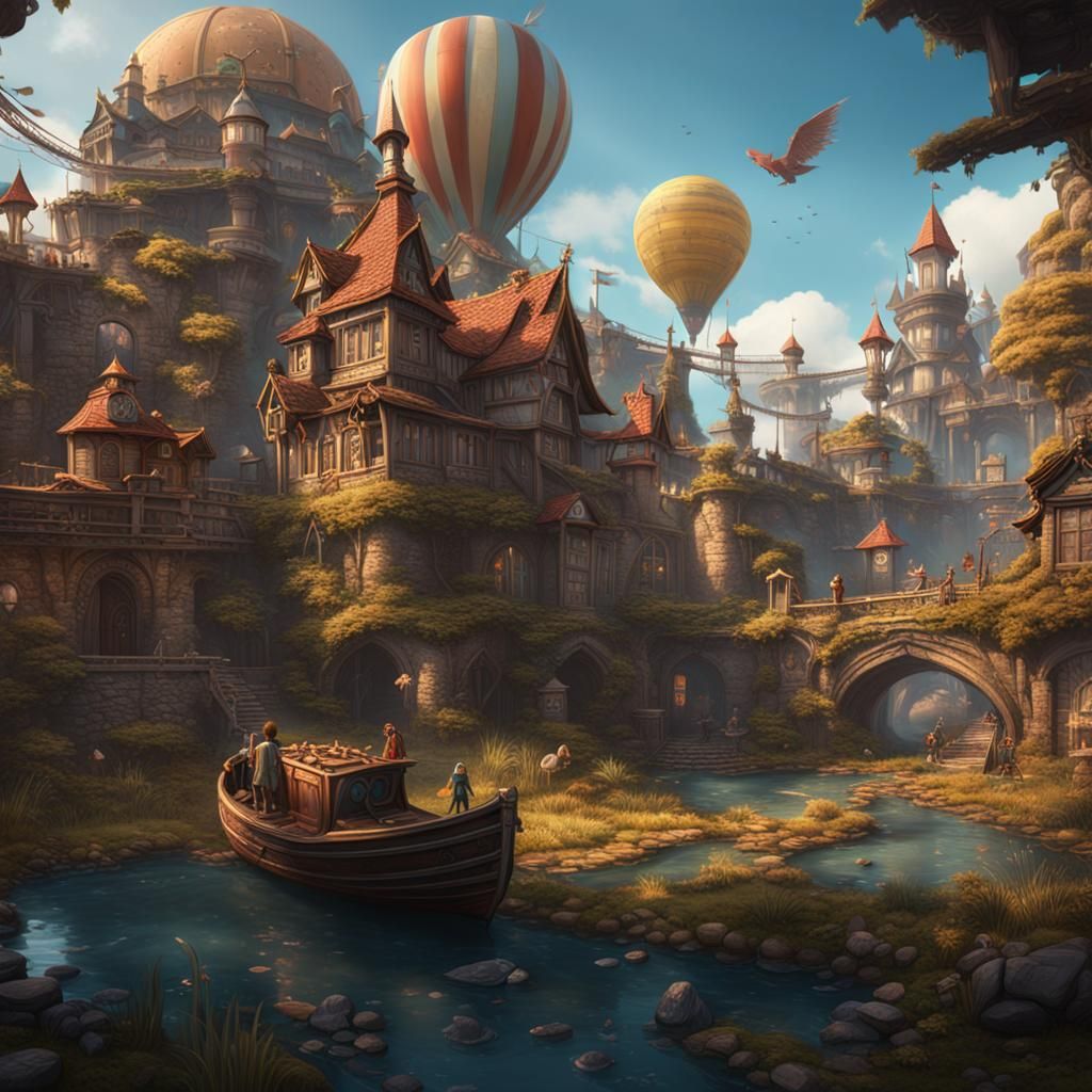 Fantastical Childhood Moments in Detailed Matte Painting