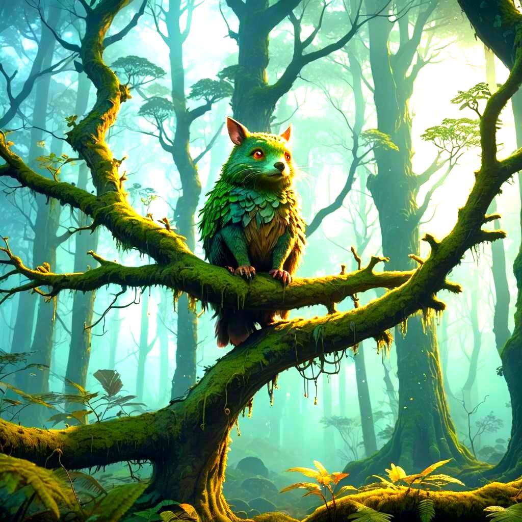 Cute Animal in Fantastical Detailed Painting