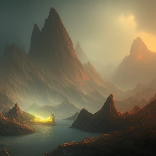 Abstract Darkness in Deep Color Matte Painting