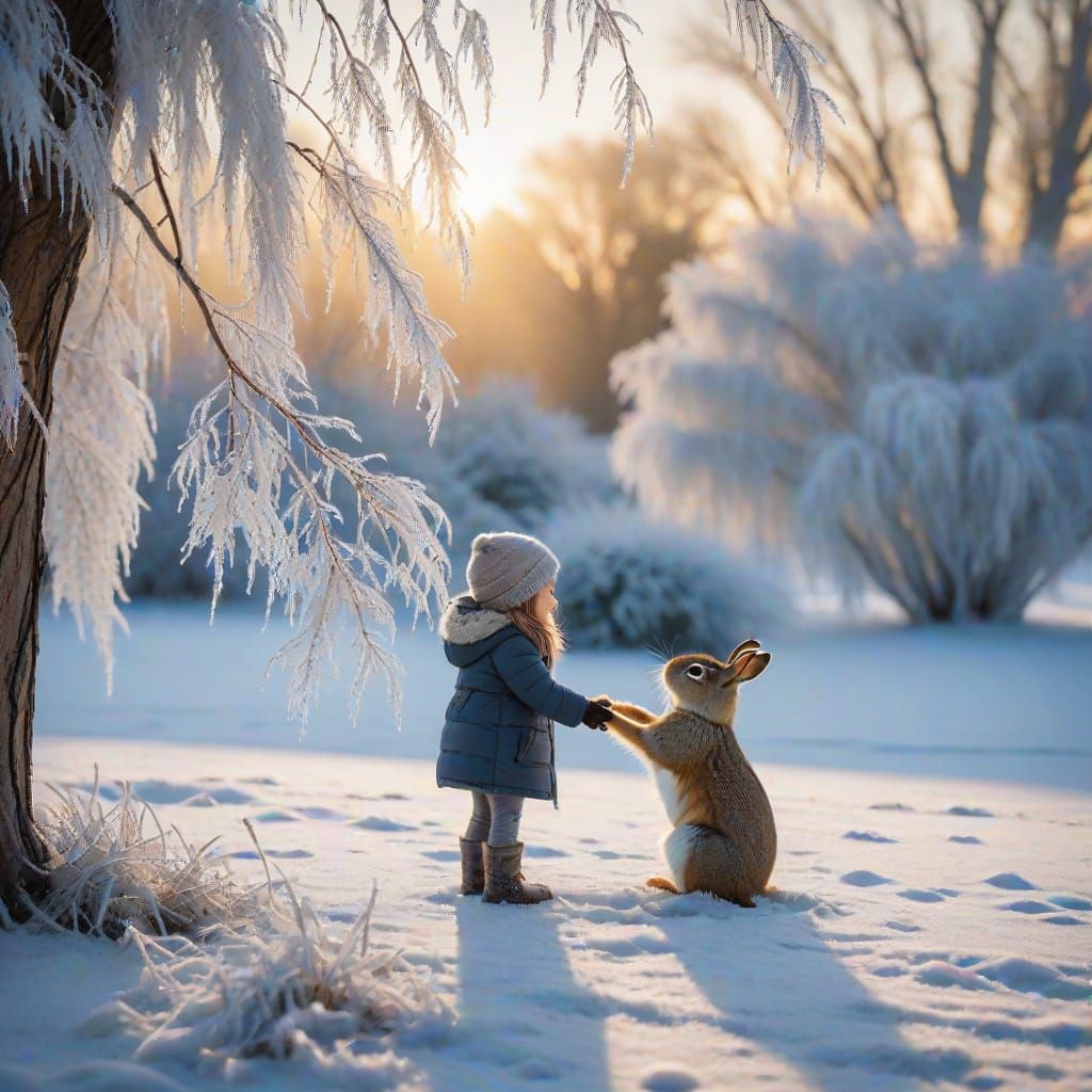 Winter Wonderland Scene in Vibrant Photography Style