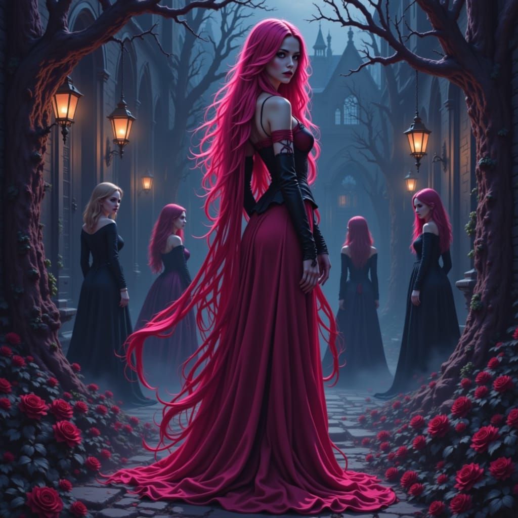 Gamer Girl Explores Gothic Manor at Night