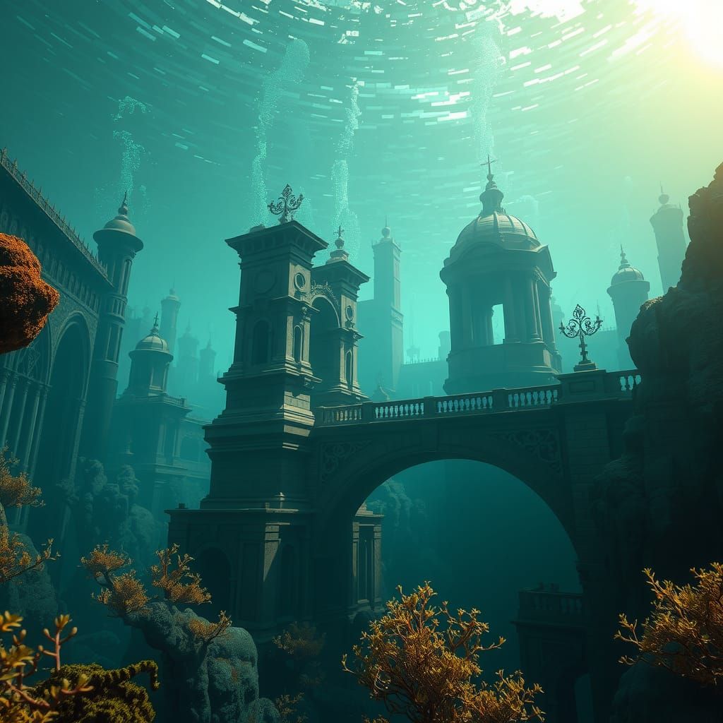 Ethereal Submerged Cityscape in Unreal Engine 5