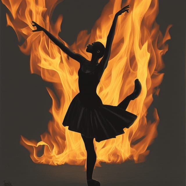 Ballerina Dancing with Fire