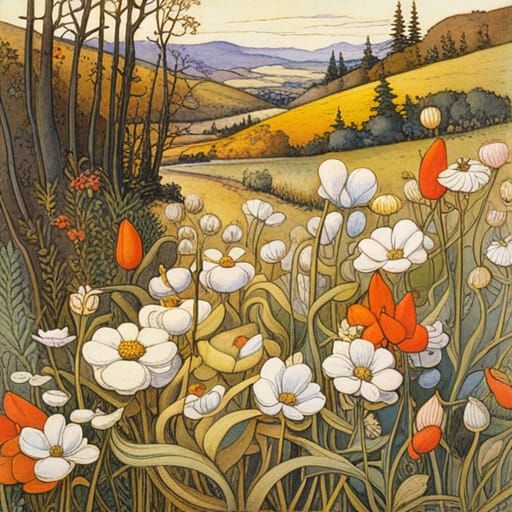 Wildflowers: A Botanical Naive Art Illustration