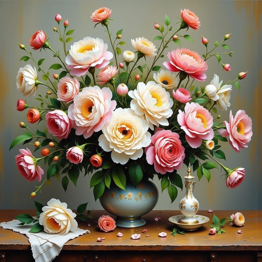 Gorgeous Floral Still Life in Impressionist Style