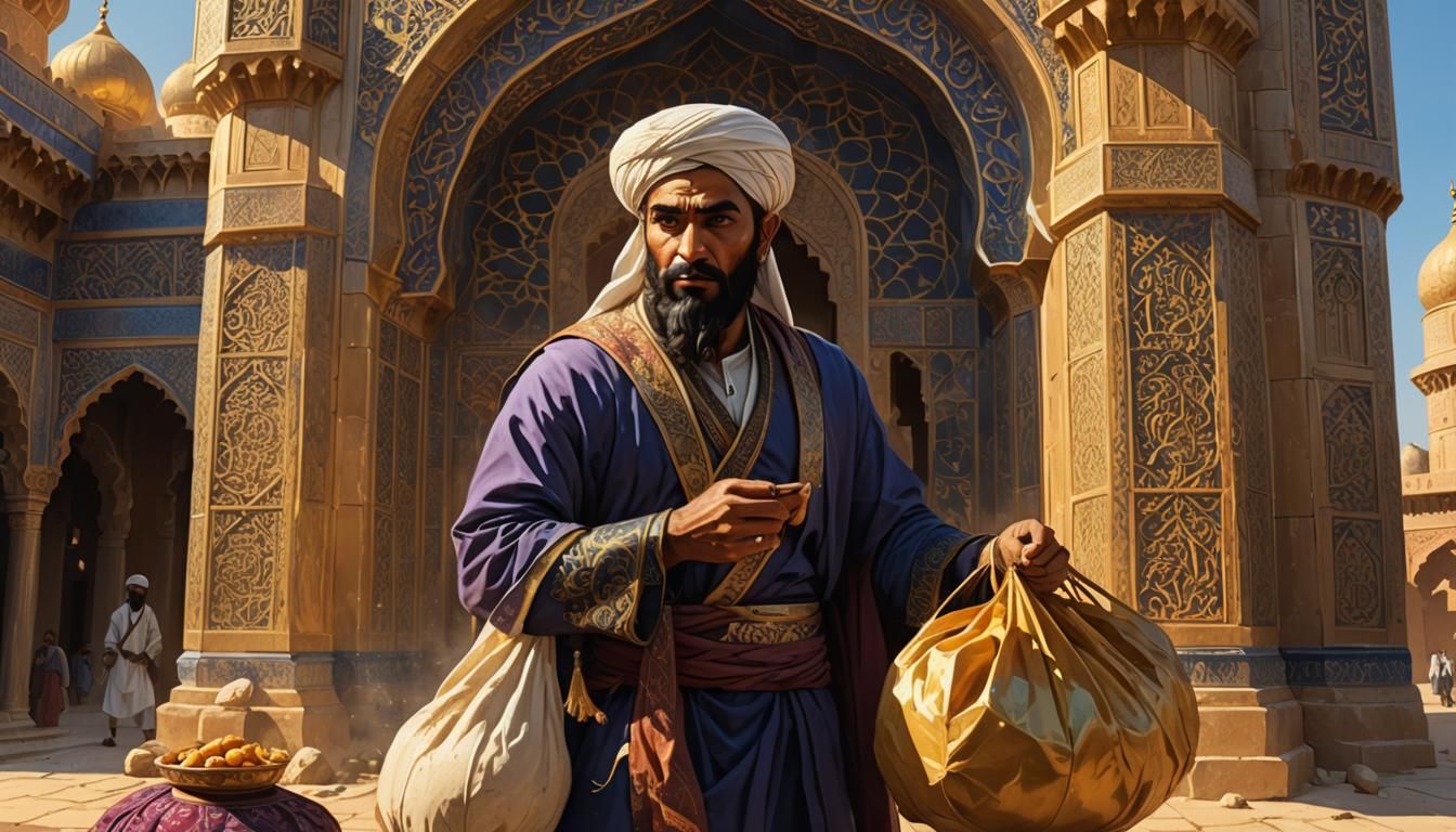 Umar (RA) Helping the Needy: Golden Age Art