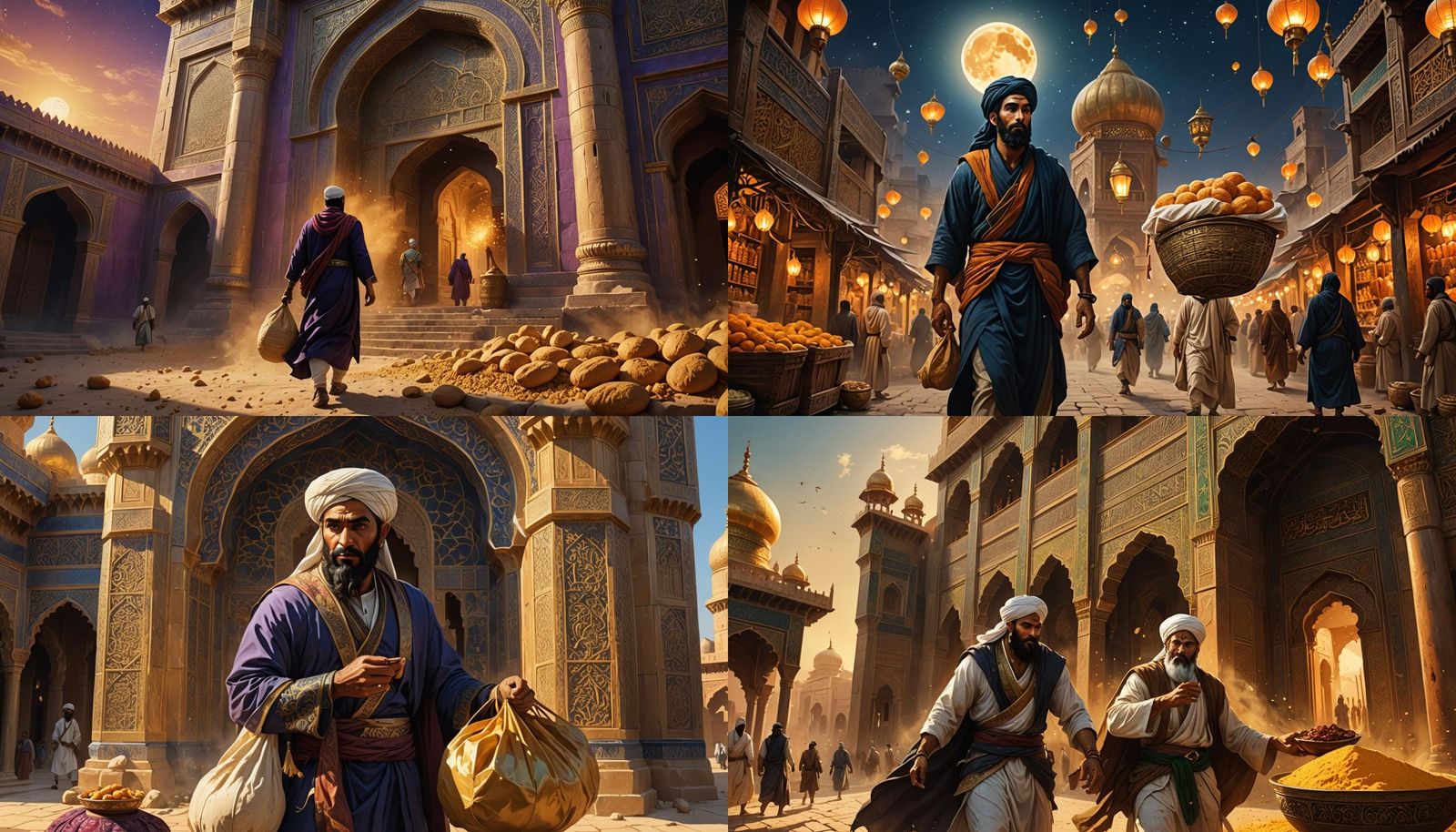 Historical Scene of Compassion in Detailed Matte Painting