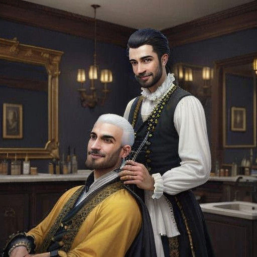 Charming Rococo Barber in 18th Century Spain