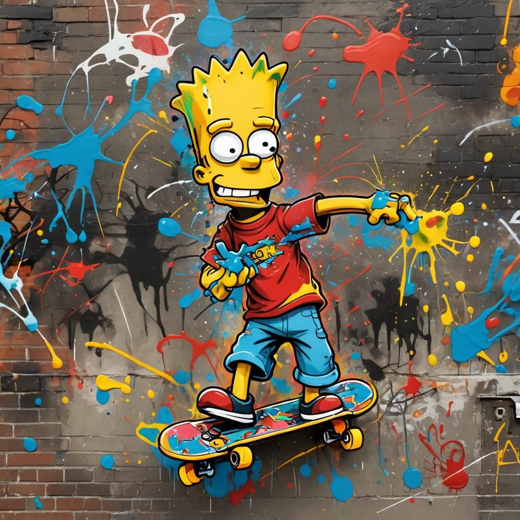 Bart Simpson Graffiti Art in Street Style