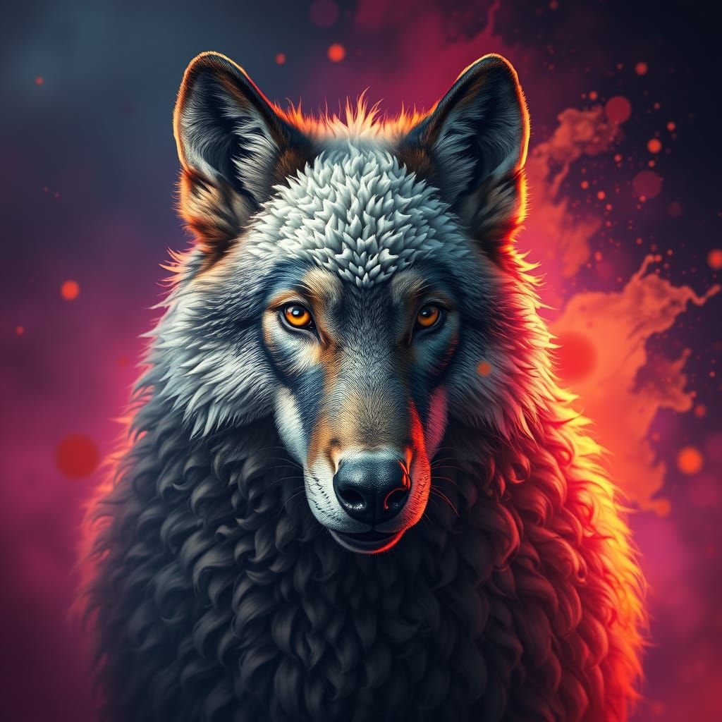 Hyperrealistic Wolf in Sheep's Clothing