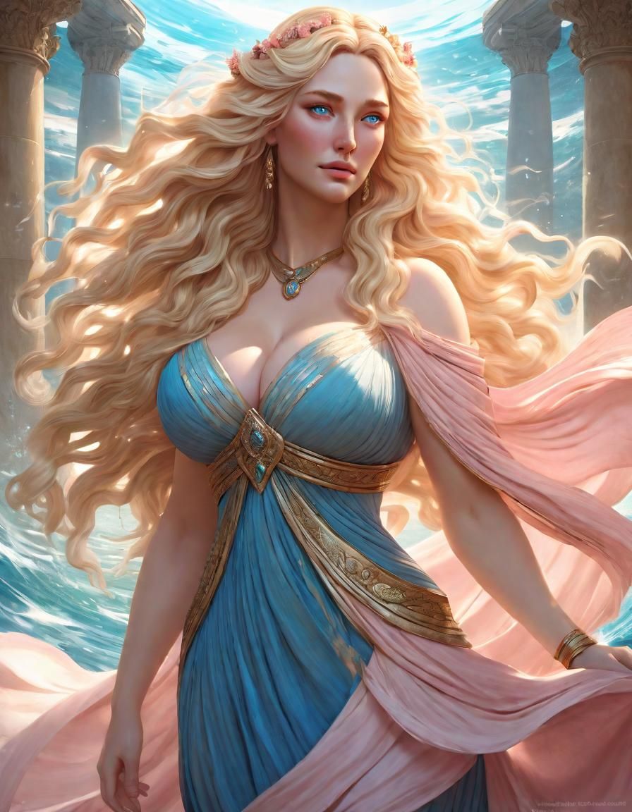 Divine Goddess of Love in Fantasy Art Style