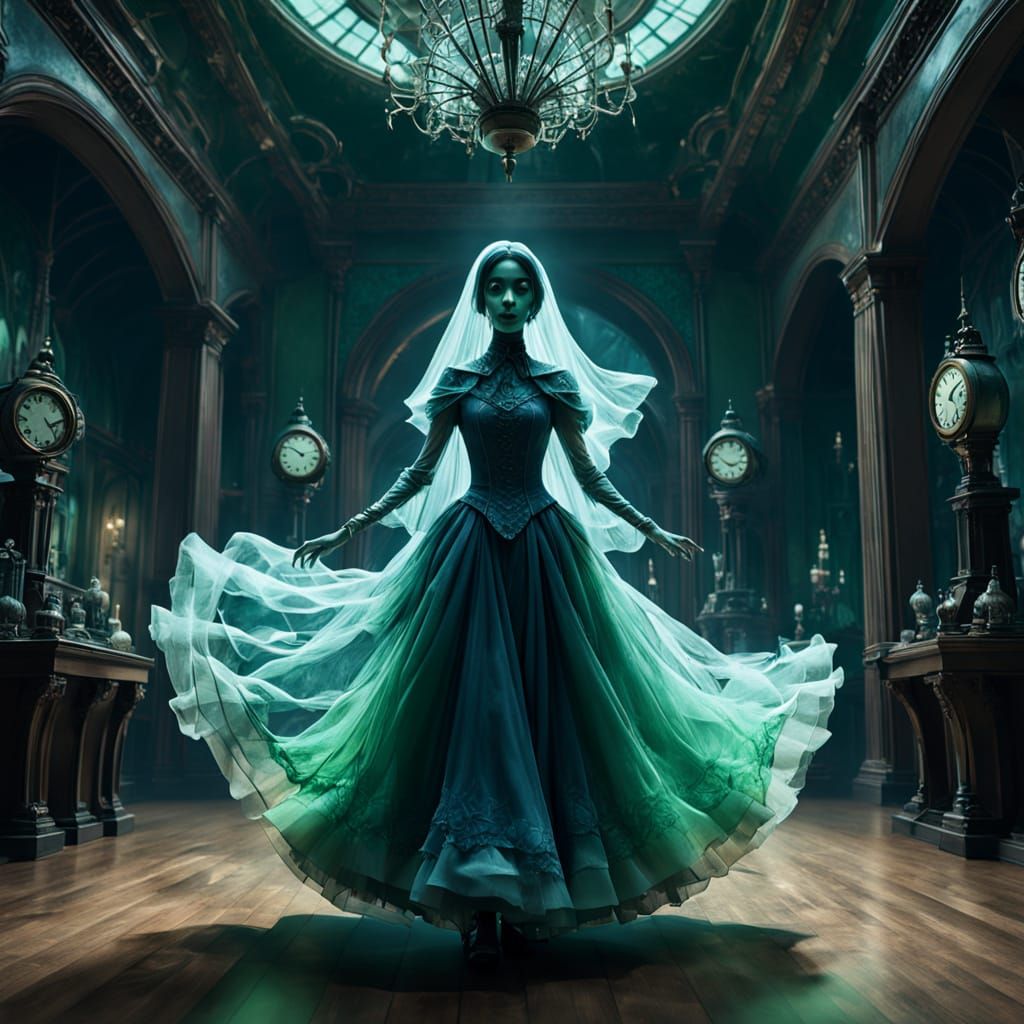 Ghostly Figure Dances at Haunted New Year's Ball