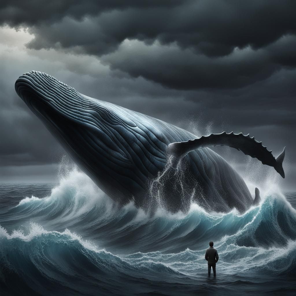 Jonah and the Whale: Dramatic 3D Render