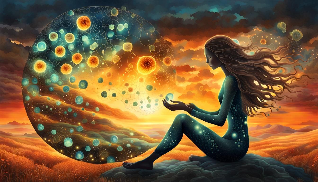 Cell Woman: A Bio Art Digital Collage