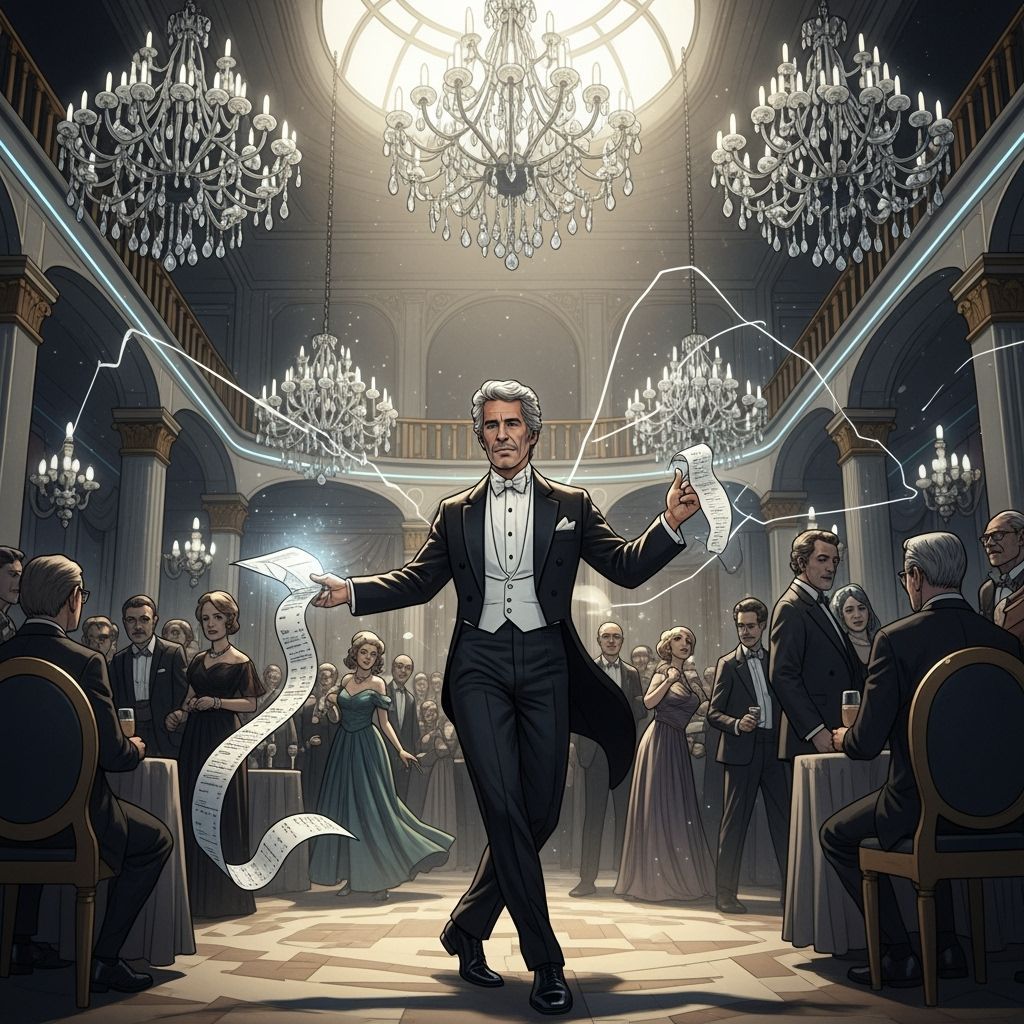 Epstein Dancing at Opulent Gathering as Digital Art
