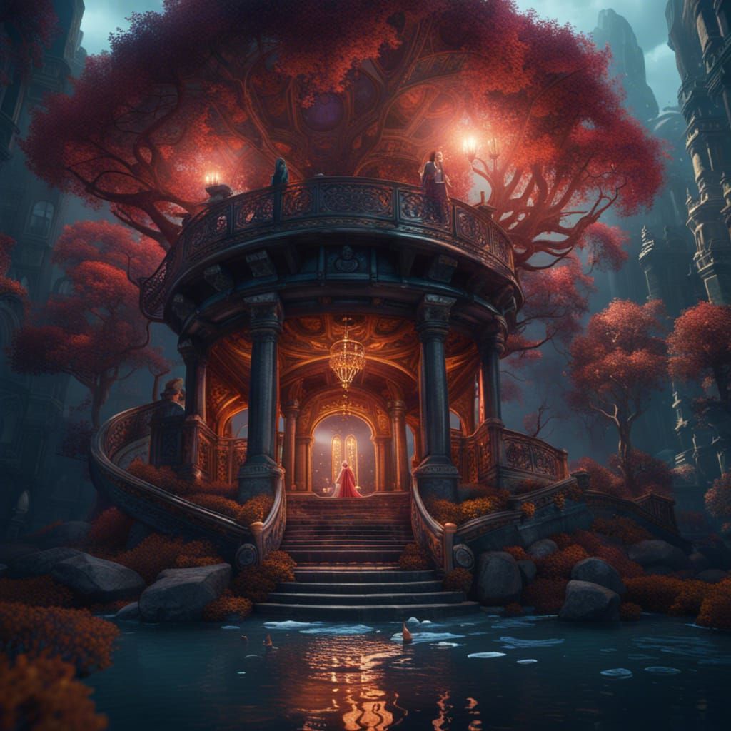 Fantastical Matte Painting: Love's World in Deep Color