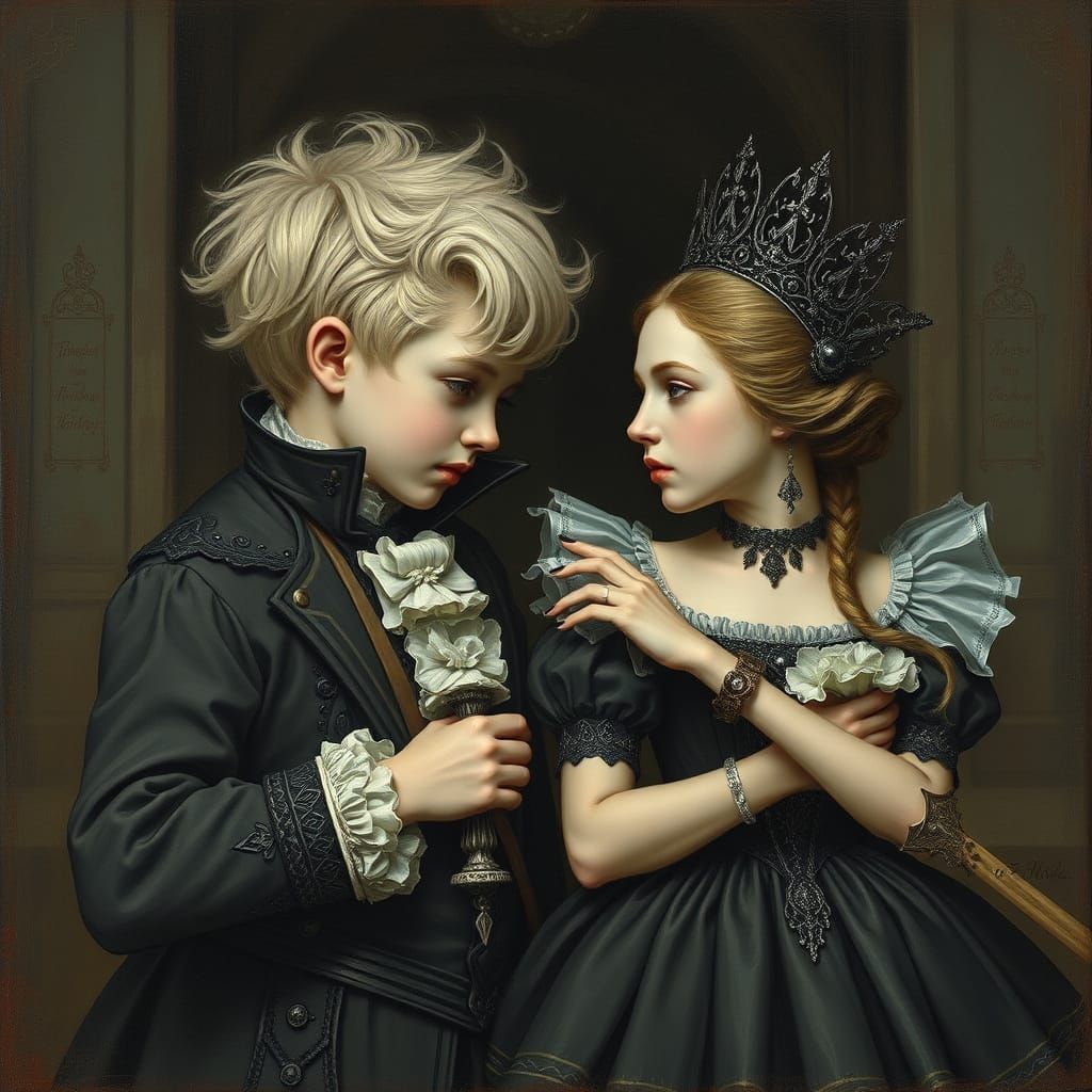 Baroque Boy Versus Gothic Girl Visual Contrast
