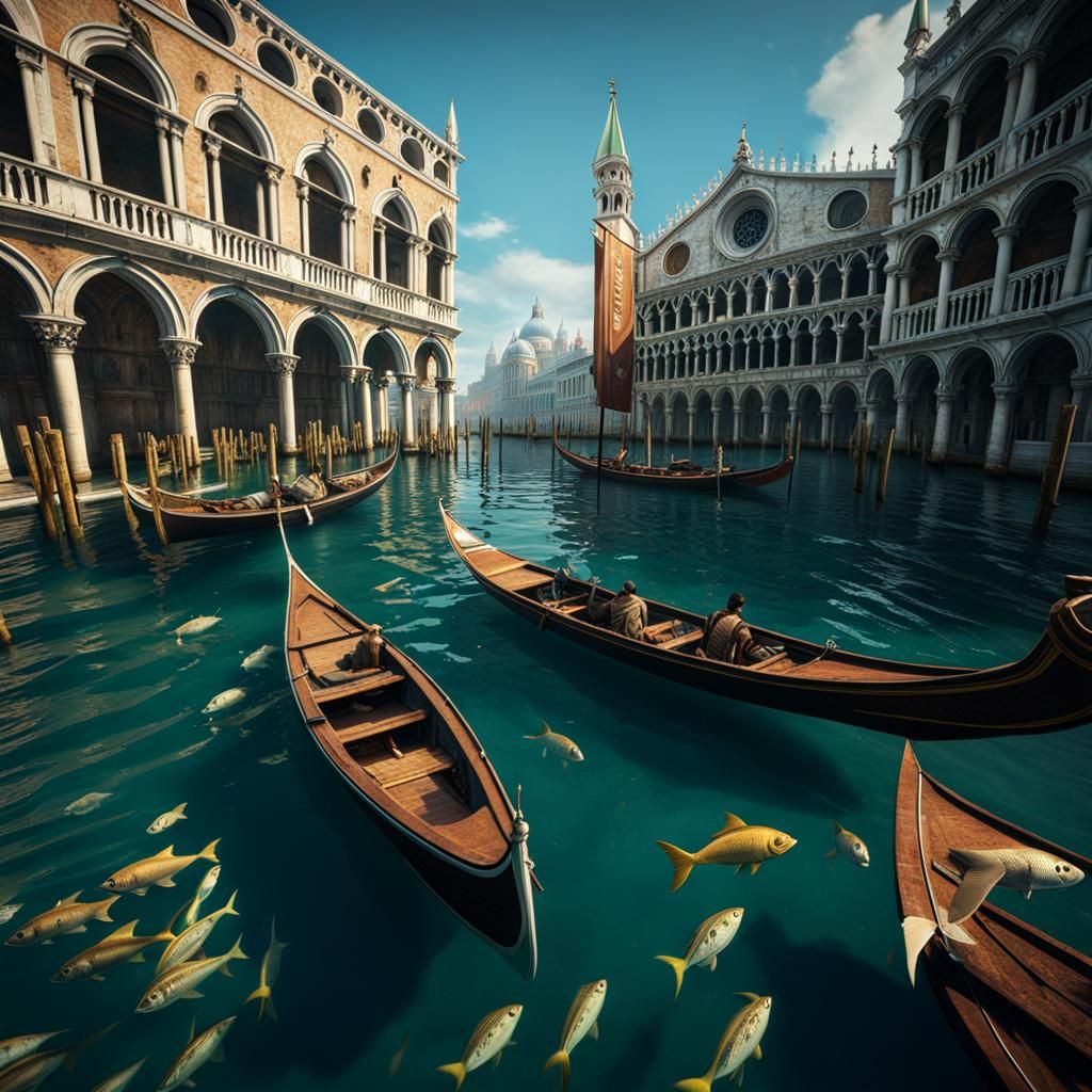 Apocalyptic Underwater Venice: Saint Mark's Square