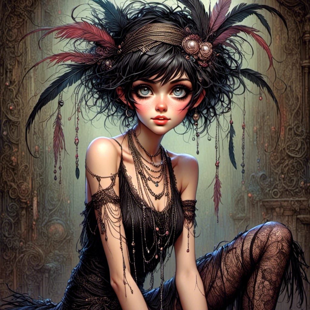 Roaring 20s Flapper Girl Portrait