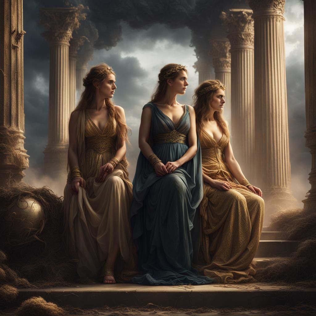 The Three Fates: Dramatic Digital Painting