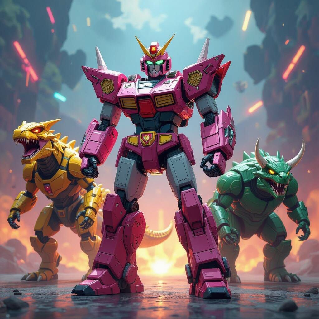 Mighty Morphin Power Rangers Mega Zord in CGI Style