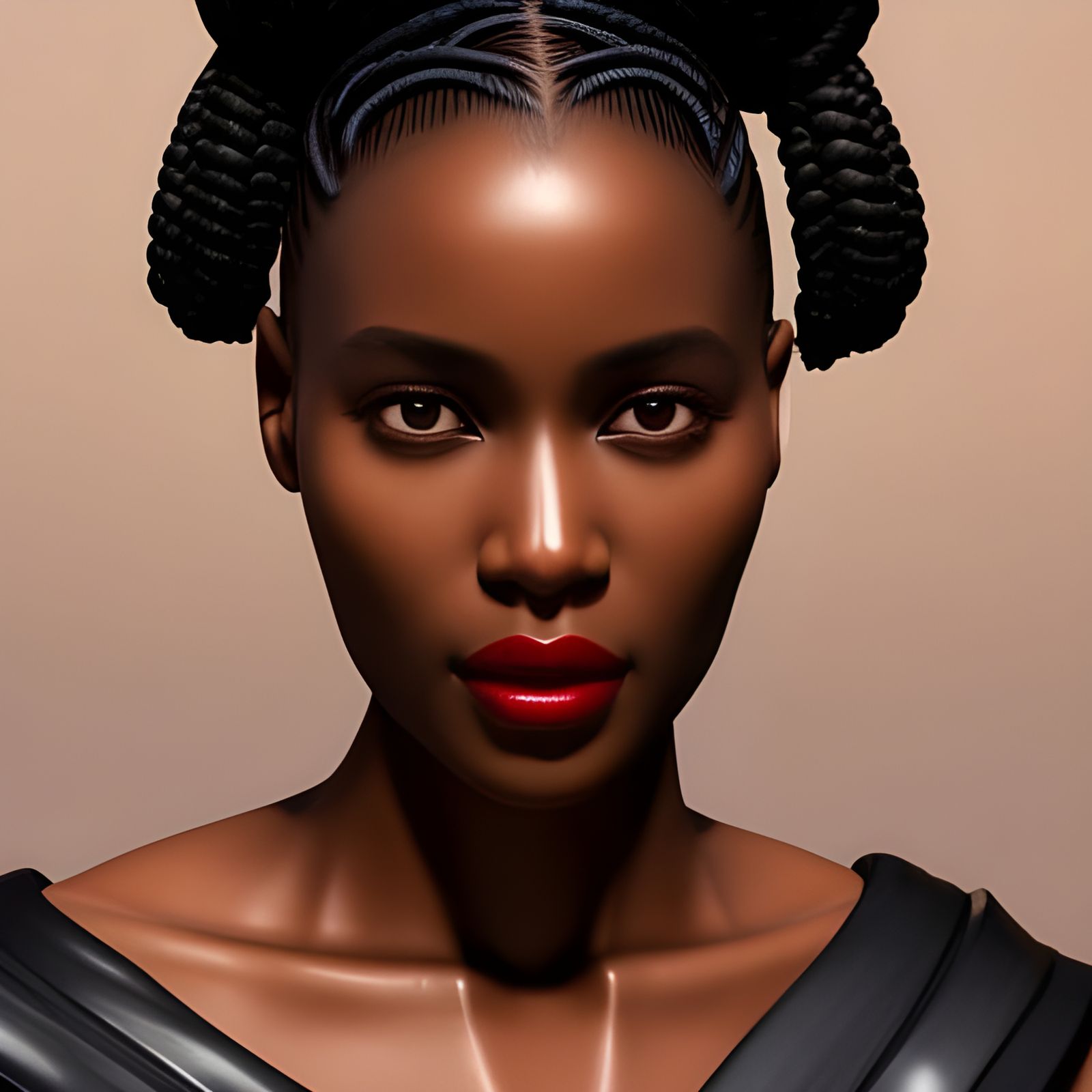 Beautiful Xhosa Girl with Braided Hair in Fantasy Art Style