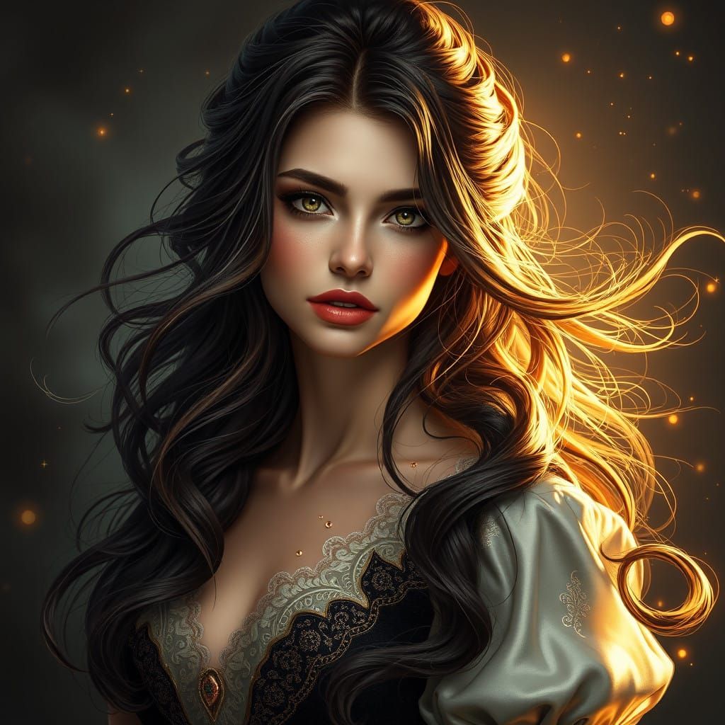 Enchanting Beauty in Golden Hues