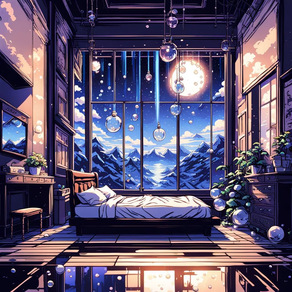 8-Bit Pixel Bedroom with Violinist Grasshopper