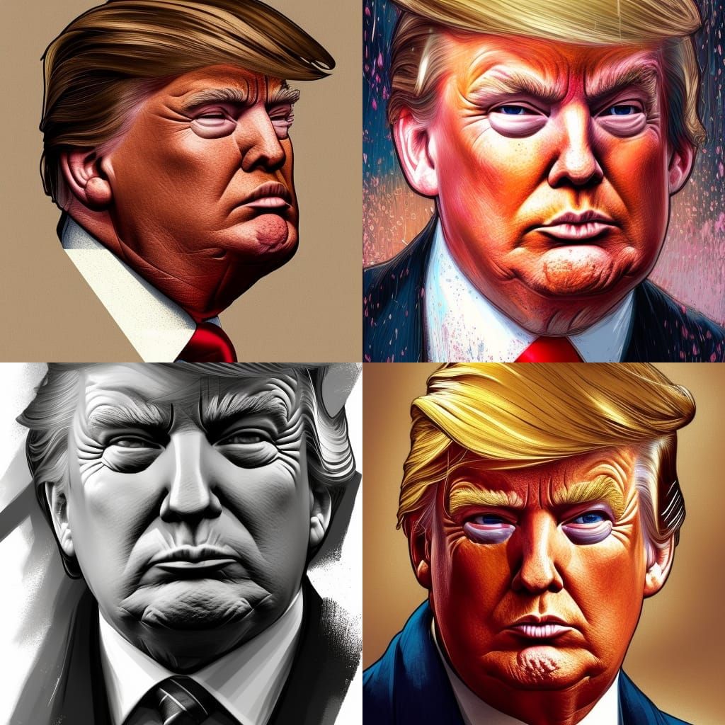 Donald Trump Portrait in Art Nouveau Style