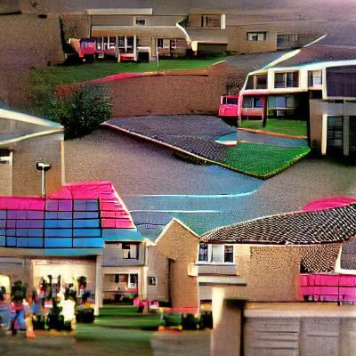 Nostalgic 1980s Suburban Scene