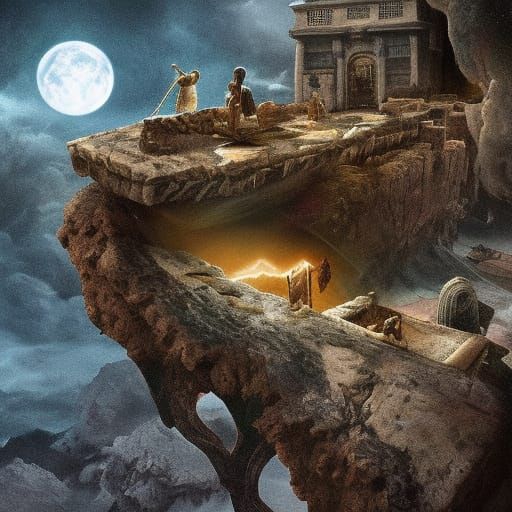 Surreal Moon Bread Kingdom: Digital Matte Painting