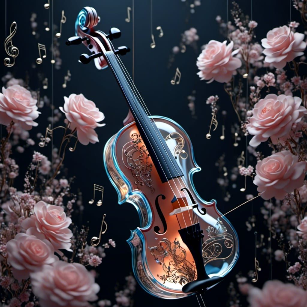 Glass Magical Violin
